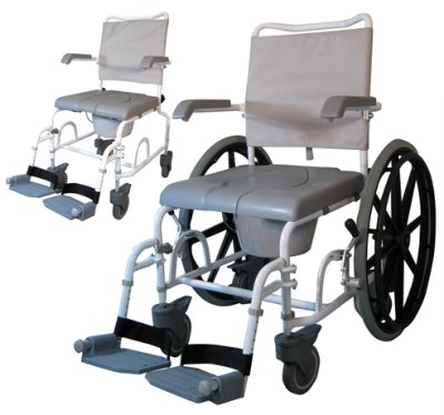 Dusch-Toilettenrollstuhl DuoMotion 5" Räder grau>>>> Dusch-Toilettenrollstuhl DuoMotion 5" Räder grau>>>>