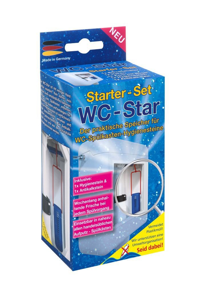 WC-Star WC Star XXL 8er Nachfüll-Set für den WC-Star (Wasserkastensteine, Blauspüler)