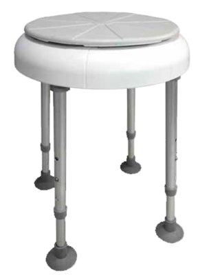 Duschhocker DELPHI TURN mit Drehsitz höhenverstellbar, weiß-grau>>>> Duschhocker DELPHI TURN mit Drehsitz höhenverstellbar, weiß-grau>>>>