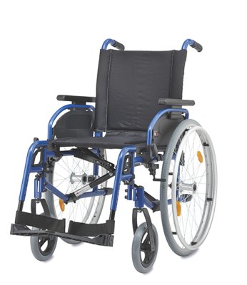 Leichtgewichtrollstuhl Pyro start plus+ Duo-Armlehne,PU>>>>Farbe: blau-metallic SB 46 cm