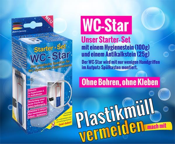 WC-Star WC Star XXL 8er Nachfüll-Set für den WC-Star (Wasserkastensteine, Blauspüler)