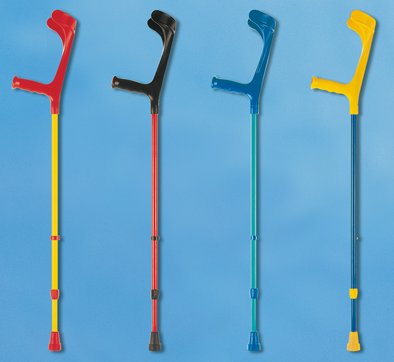 320018.jpg Leichtmetall-Unterarmgehstütze Ergogriff mit Druckknopfverstellung, vollfarbig>>>>Farbe: schwarz-schwarz