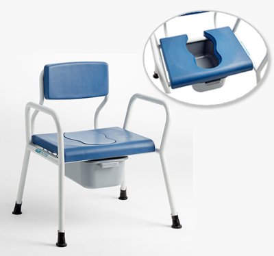 Dusch-Toilettenstuhl DTS HDSB61 m.Eimer weiß/blau Schwerlastbereich Dusch-Toilettenstuhl DTS HDSB61 m.Eimer weiß/blau Schwerlastbereich