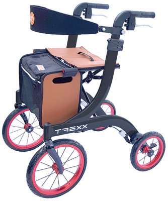 Alu-Outdoor-Rollator T REXX mit Tasche>>>>Farbe: classic-schwarz