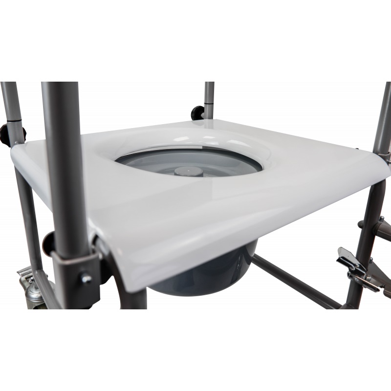 tsf-sitzfl_che.jpg TSF Fahrbarer Toilettenstuhl Rostfrei mit Rückenlehne Neu belastbar bis 130KG