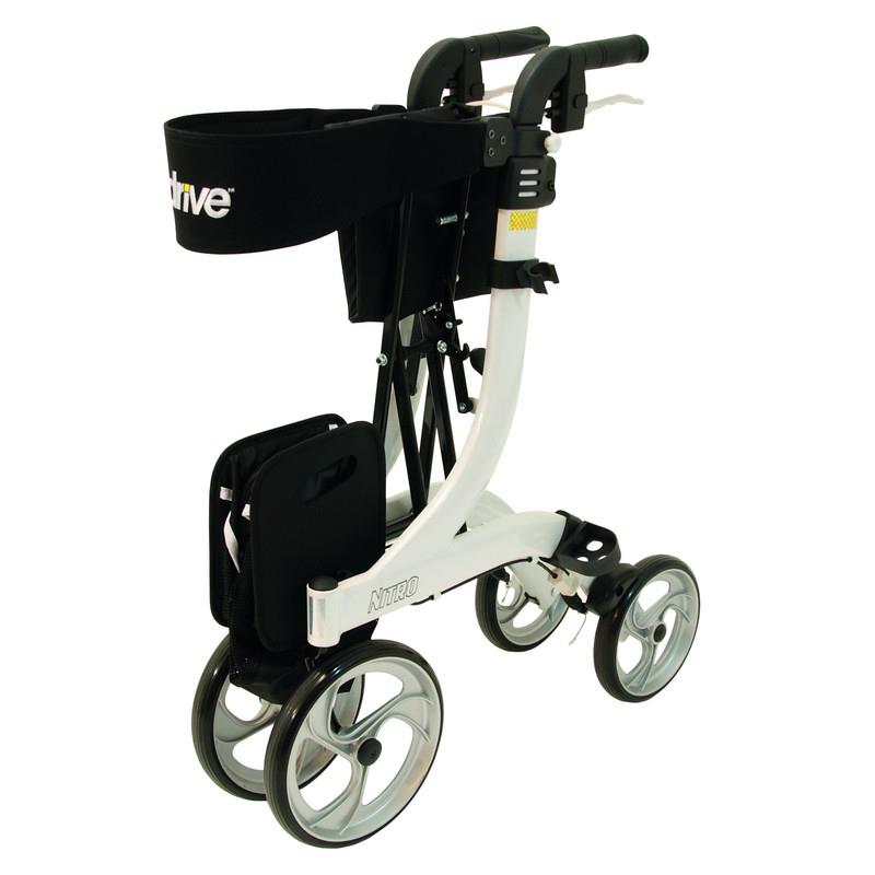 389scr_0cb22f514f644ff_1_.jpg Rollator NITRO mit Stockhalter Stoff-/ Netztasche>>>>Farbe: weiß Gr. M