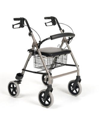 Leichtgewicht-Rollator ECO-light II mit Sitz und Rückenstütze champagner>>>>