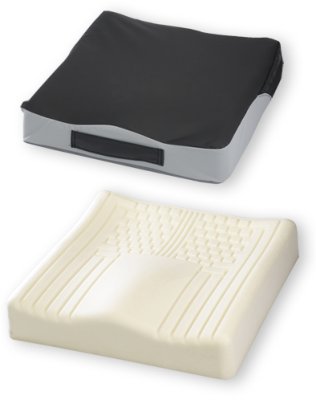 430319.jpg Sitzkissen Kalli Form 40 - 120 kg mit Pharmatex PU-Bezug, grau-schwarz>>>>48 x 40 cm