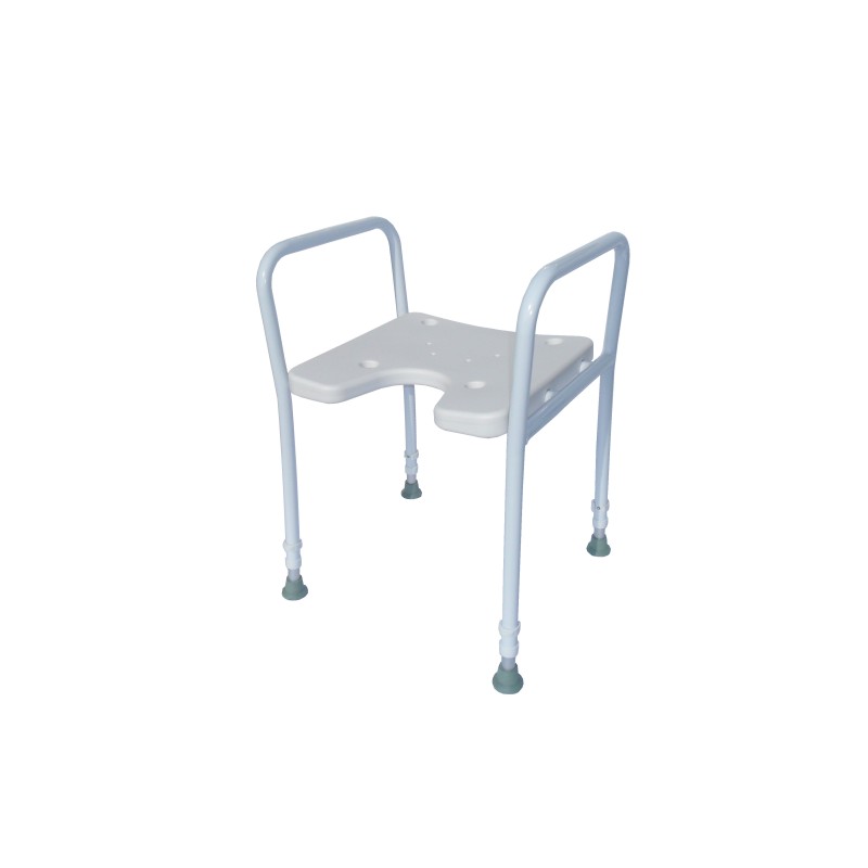 DH1000 2 Stück Duschhocker höhenverstellbar, mit Armlehne,mit HYGIENEAUSSCHNITT
