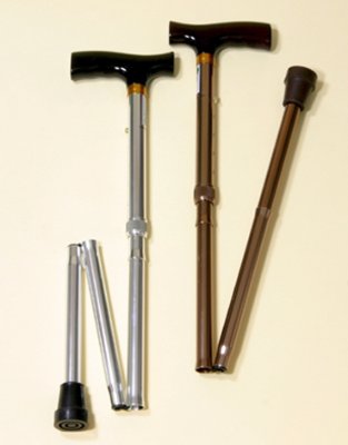 Leichtmetall-Krankenstock, faltbar und verstellbar>>>>Farbe: schwarz