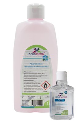 Händedesinfektionsmittel Hexadermal 500ml>>>> hexadermal Händedesinfektions-,Gel 100ml(HOZ),