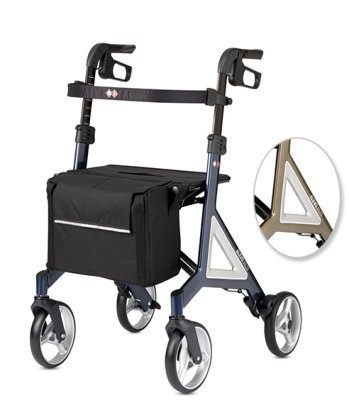 Rollator ALEVO ALU mit Rückengurt und Tasche>>>>Farbe: platin Rollator ALEVO ALU mit Rückengurt und Tasche>>>>Farbe: platin