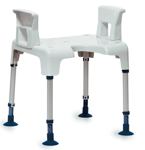 Duschhocker AQUATEC PICO mit Hygieneausschnitt weiß>>>>Ausf.: mit Armlehnen
