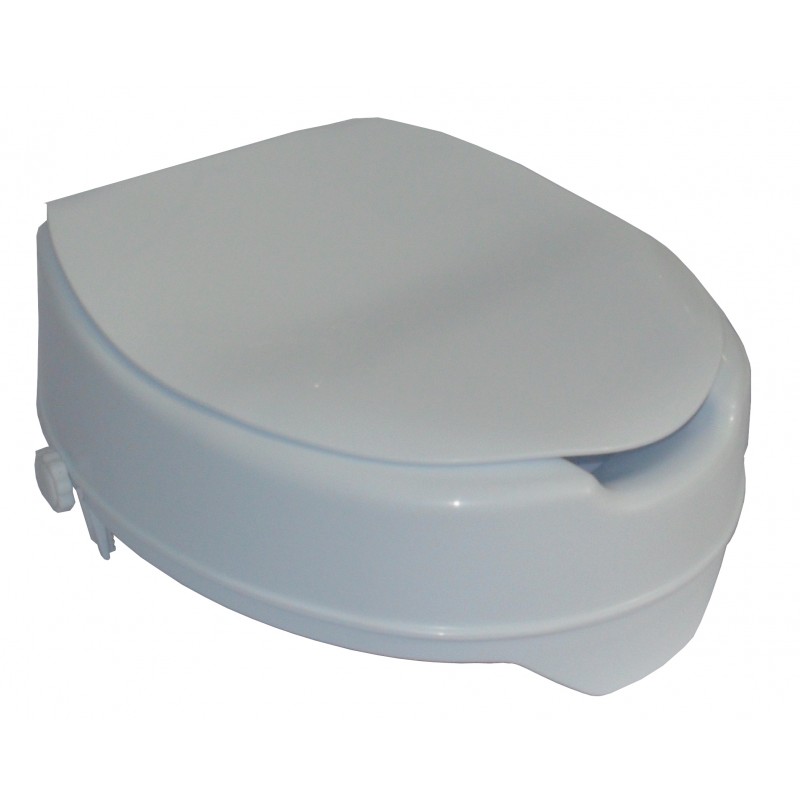 TS10DToilettensitzerhöhung mit Deckel 10cm, Farbe weiß