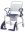 Toilettenrollstuhl BOSTON 5" Räder,bis 150Kg, grau/blau>>>>
