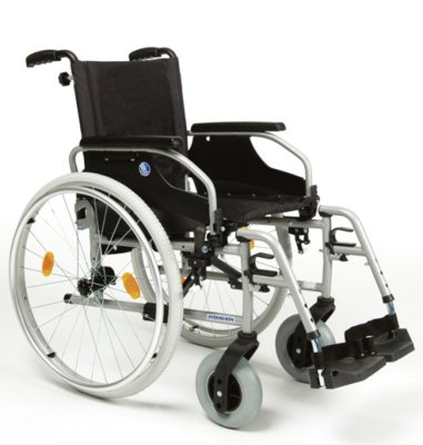 Rollstuhl D100, mit Trommelbremse . B03.B06.AP6.C29.5.B74.B80,silber>>>>SB 52 cm