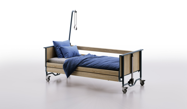 Pflegebett domiflex 3 100x200cm>>>>Farbe: sonoma eiche Pflegebett domiflex 3low, 4-get., 90x200cm>>>>Farbe: Buche gedämpft