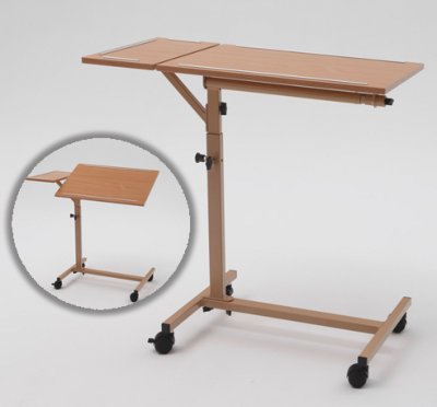 420055.jpg Bett-Beistelltisch Duo mit verstellbarer Platte,Buchedekor>>>>