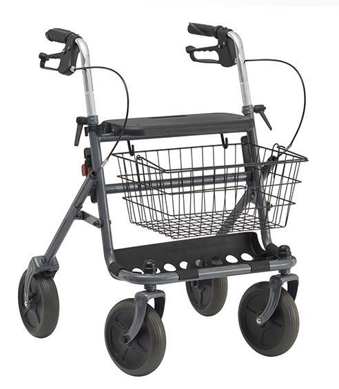 Rollator FAKTO+ mit Tablett, Korb, Stockhalter, mangan grey metallic>>>>nur in 2er Schritten bestellbar