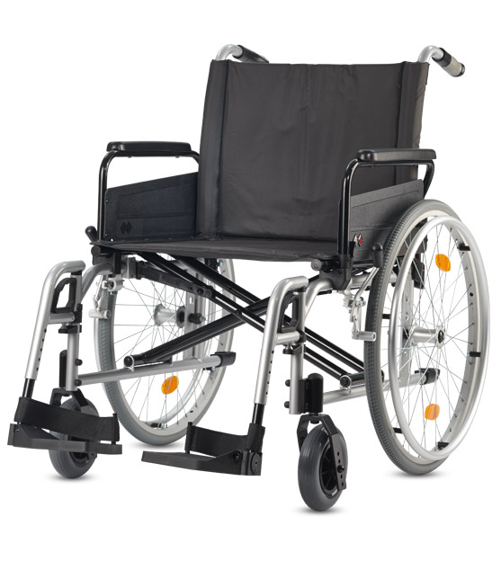 Leichtgewichtrollstuhl Pyro light optima XL, Kombi-Armlehne, PU,silber-metallic>>>>SB 58 cm Leichtgewichtrollstuhl Pyro light optima XL, Kombi-Armlehne,PU,m. Trommelbremse silber-metallic>>>>SB 58 cm