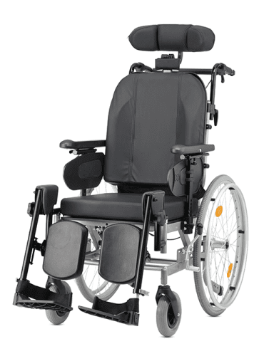 Multifunktionsrollstuhl PROTEGO Kopfstütze, Knie-Polster,PU,Dartex silber>>>>SB 49 cm