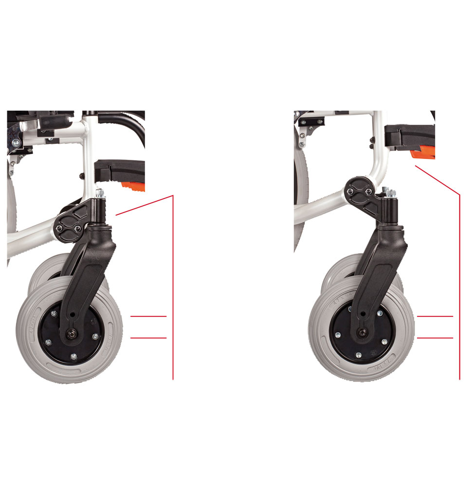 Rollstuhl CANEO B mit Kombiarmlehnen und Trommelbremse PU, anthrazit>>>>SB 48 cm Rollstuhl S-Eco 2, mit Trommelbremse, PU, Duo-Armlehnen, anthrazit-metallic>>>>SB 37 cm