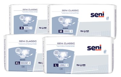 Seni CLASSIC Inkontinenzhosen M, Hüfte 75-110 cm (1Karton: 4 x 30 Stück)>>>>