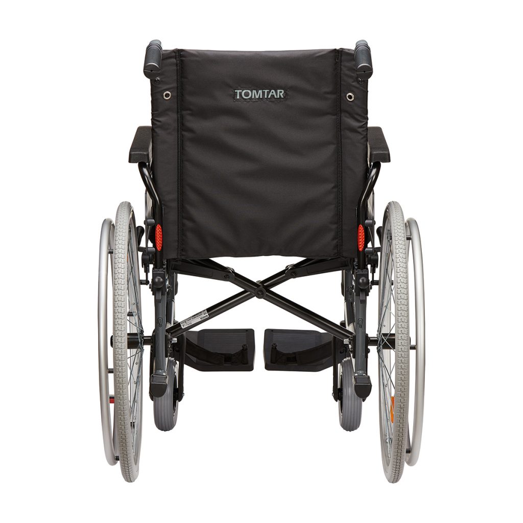 Standardrollstuhl Tomtar MR-S mit Trommelbremse, Kombiarmlehne, PU mangan grey metallic>>>>SB 51 cm