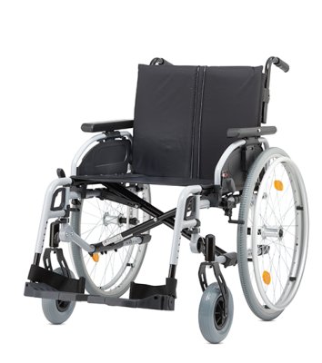 Leichtgewichtrollstuhl Pyro light optima XL, Kombi-Armlehne,PU,m. Trommelbremse silber-metallic>>>>SB 52 cm