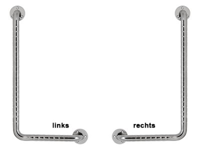 Edelstahl-Stützgriff, L-Form, rechts, ca.30x61cm