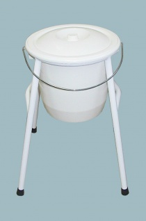 Toiletteneimer mit Gestell freistehend und Deckel Toiletteneimer mit Gestell freistehend und Deckel