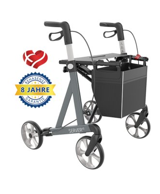 Rollator SERVER HD Komfort mit PUR-Softrädern anthrazit>>>>SH 62 cm