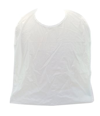 Lätzchen aus Folie mit Auffangtasche ca. 40 x 60 cm weiß>>>>