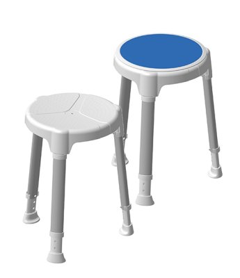 441549.jpg Duschhocker TAYO rund weiß, mit Drehteller blau>>>>