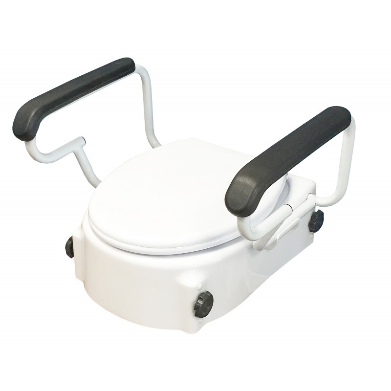 tse1802.jpg TSE Toilettensitzerhöhunganatomische Form, 3-fach höhenverstellbar