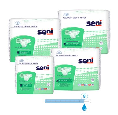 Inkontinenzhosen Super Seni Trio Large, Hüfte 100 bis 150 cm (1 Karton: 6 x 10 Stück)>>>> Inkontinenzhosen Super Seni Trio Extra Large, Hüfte 130 bis 170 cm (1 Karton: 6 x 10 Stück)>>>>