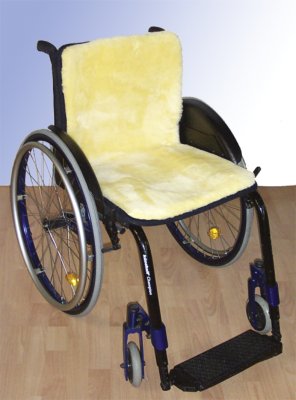 Rollstuhlauflage Echtfell anthrazit>>>>45 x 85 cm