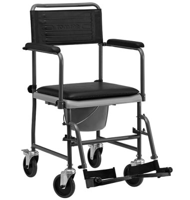 Toilettenrollstuhl TSU-2 inkl. Eimer und Sitzpolster grau>>>>