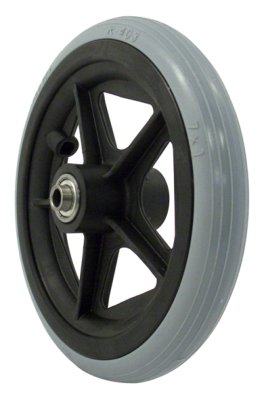 Rad mit PU-Reifen 5 Speichen Nabenlänge 60 mm, schwarz/grau>>>>