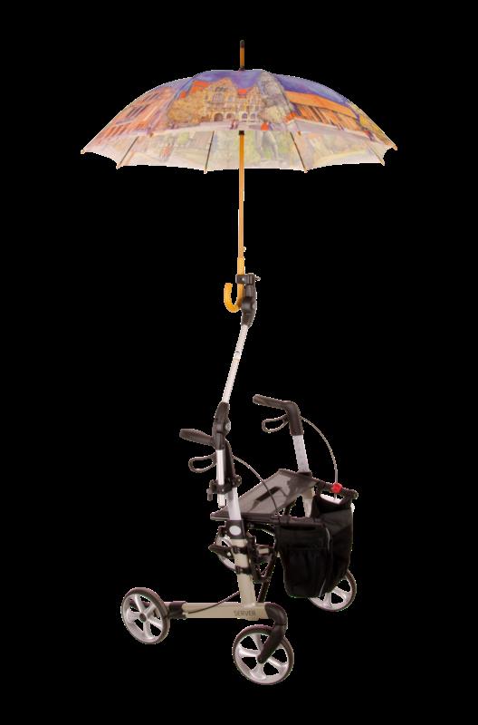 art_622_1.png ROLLATORSCHIRMHALTER.TRschwarz, silberAluminium, Kunstoff