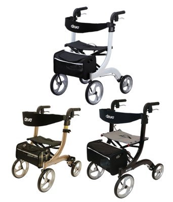Rollator NITRO mit Stockhalter Stoff-/ Netztasche>>>>Farbe: schwarz Gr. M