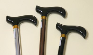 Leichtmetall-Krankenstock, Derbygriff, Druckknopfverstellung>>>>Farbe: schwarz Leichtmetall-Krankenstock, Derbygriff, Druckknopfverstellung>>>>Farbe: schwarz