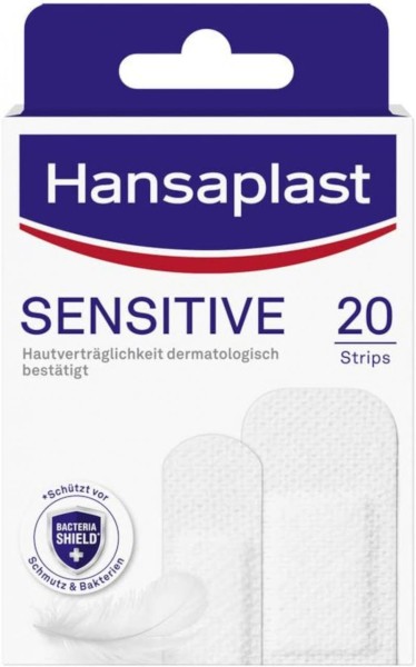 Hansaplast 20x Pflaster SENSITIVE, schmutz- und wasserabweisende Wundpflaster Pflaster Set mit stark