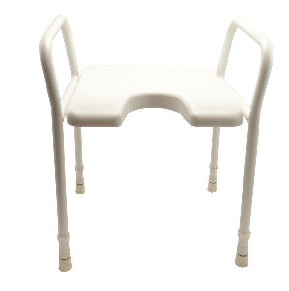 Duschhocker mit Armlehne, Hygieneausschnitt HMV-Nr. 04.40.03.1026