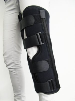 Universal-Knieschiene gerade mit Haftrand schwarz>>>>50 cm