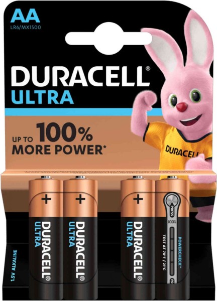 Duracell 4x AA Mignon LR06 1,5V Ultra Power 4er Blister MX1500