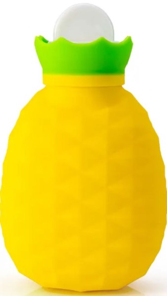 Top Mini Ananas Silikon Wärmflasche 200 ml Bettflasche Handwärmer für Erwachsene und Kinder Gelb WAG