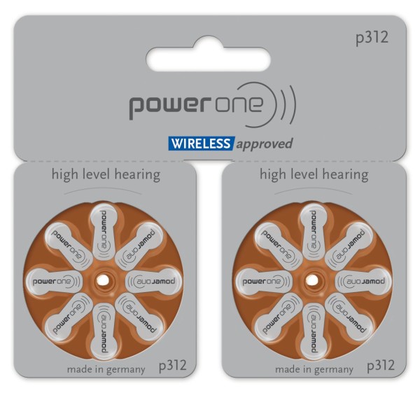 Varta Power One Gr. 312 Hörgerätebatterien 1,45V 16er Blister Braun PR41 24607 p312