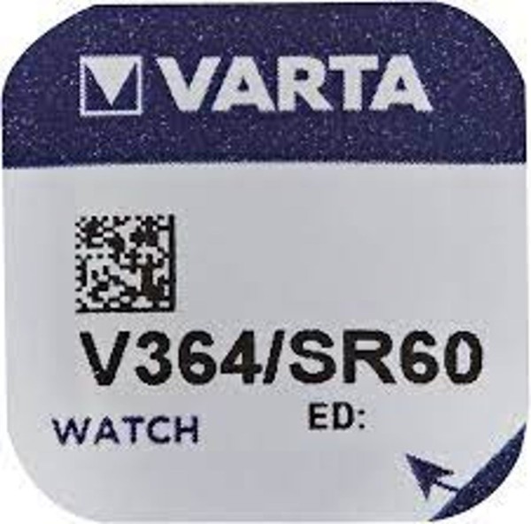 Varta 2x Watch V 364 Uhrenzelle SR621 SW V364 (SR60) Silber-Oxid Knopfzelle 17mAh 1,55 V 1er Blister