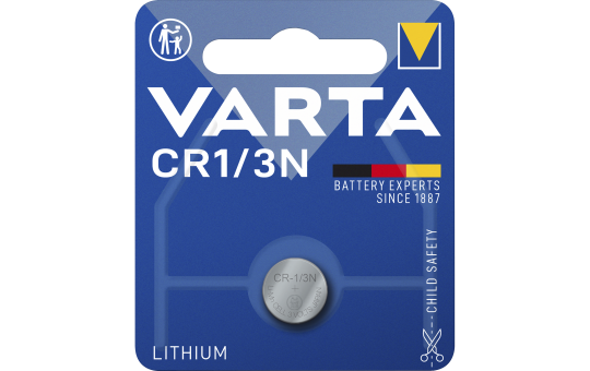 Lithium-Knopfzelle VARTA CR1/3n, CR11108, 170mAh, 3V, 1er-Blister